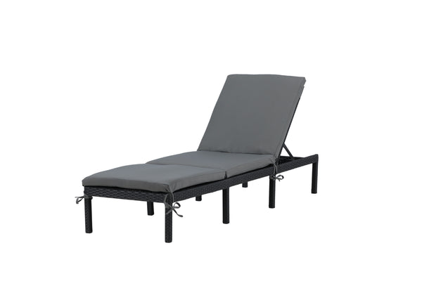 Sun loungers BILBAO Artificial rattan Black