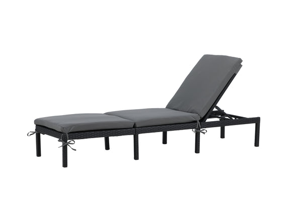 Sun loungers BILBAO Artificial rattan Black