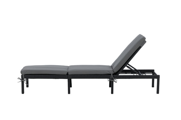 Sun loungers BILBAO Artificial rattan Black