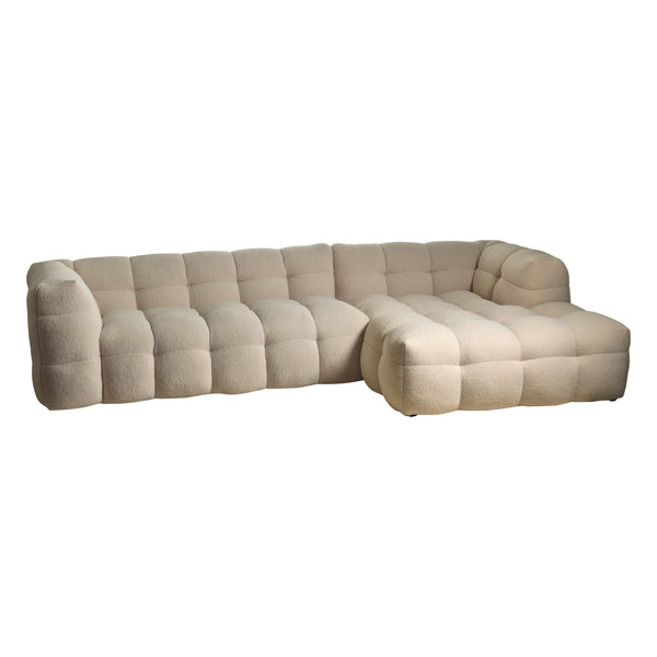 Schäslongsoffa KENDALL Polyester Natur / Höger