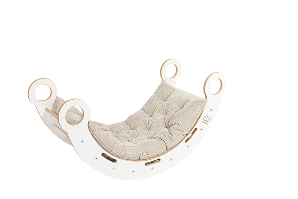 White Wooden Dream Rocker with Pillow and Slide - Medium