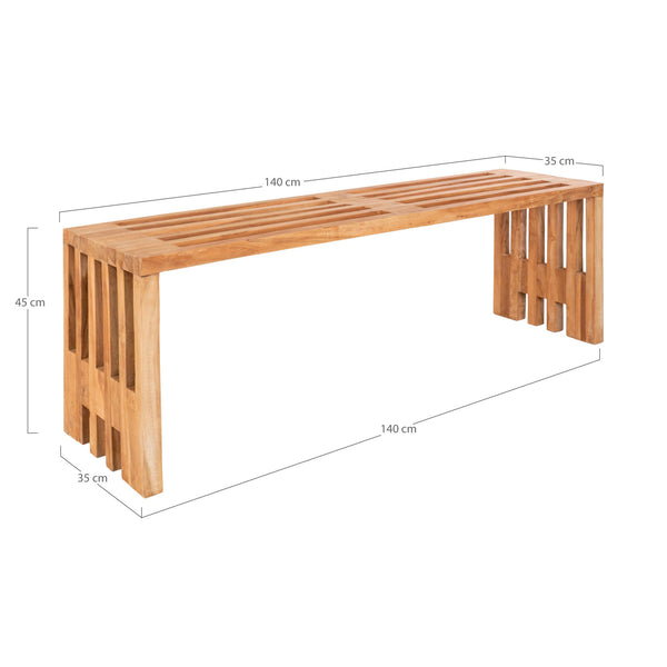 Bänk BENIDORM Teak 35x140x48 Natur