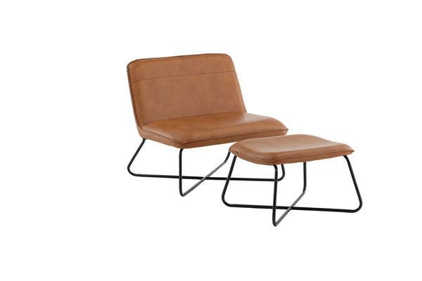 Lounge fåtölj X PU 78x75x71cm-Brun