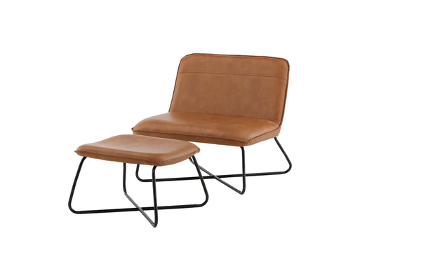 Lounge fåtölj X PU 78x75x71cm-Brun