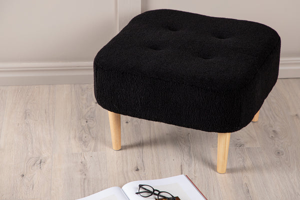 Pouffe SALINA Polyester Black