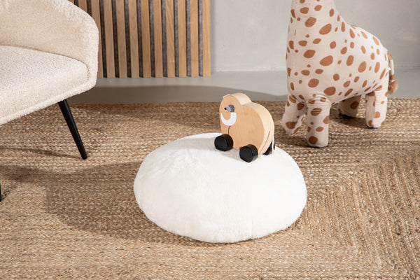 Pouffe RUSTON Wool White