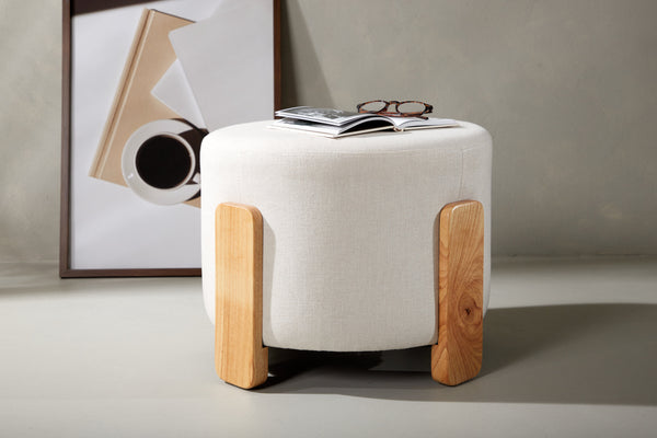 Pouffe COFFEY Linen White