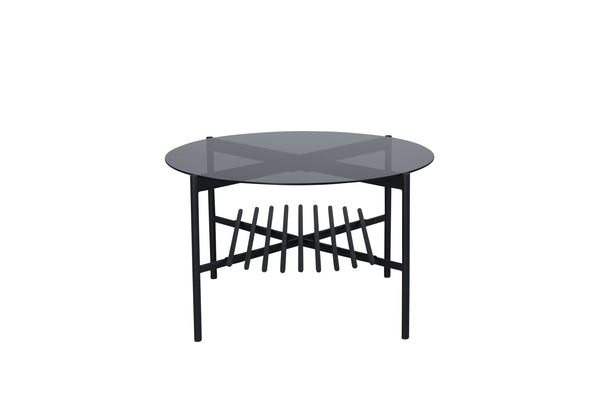 Coffee table VON STAF ⌀80cm-Glass Black