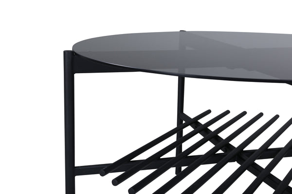 Coffee table VON STAF ⌀80cm-Glass Black