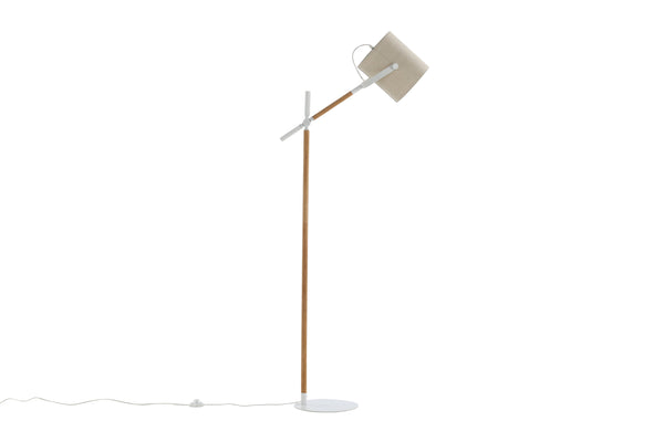 Golvlampa DENNIS Linen E27-Vit