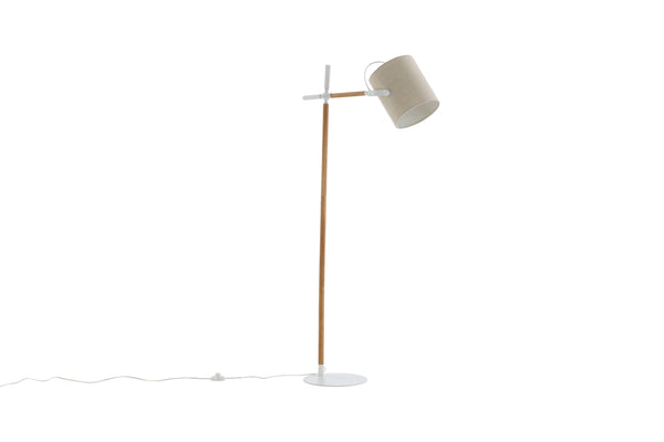 Golvlampa DENNIS Linen E27-Vit