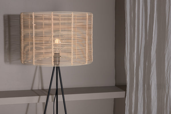 Golvlampa FENCE Rattan E27-Svart