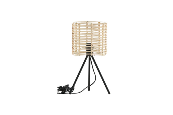 Bordslampa FENCE Rattan E27-Svart