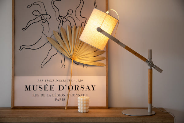 Bordslampa DENNIS Linen E27-Beige