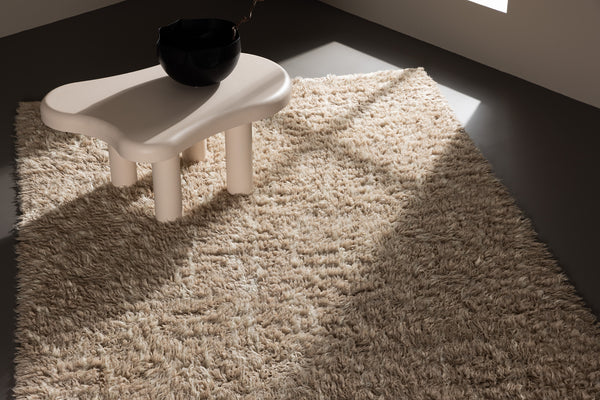 Rektangulär Matta LEIKO Ull 230x160 Beige