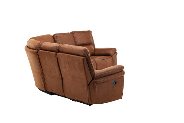 Reclinersoffor SARANDA 5-Sits Mikrofiber Brun