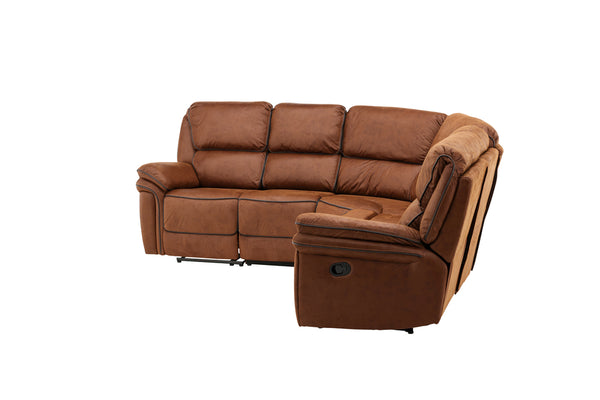 Reclinersoffor SARANDA 5-Sits Mikrofiber Brun