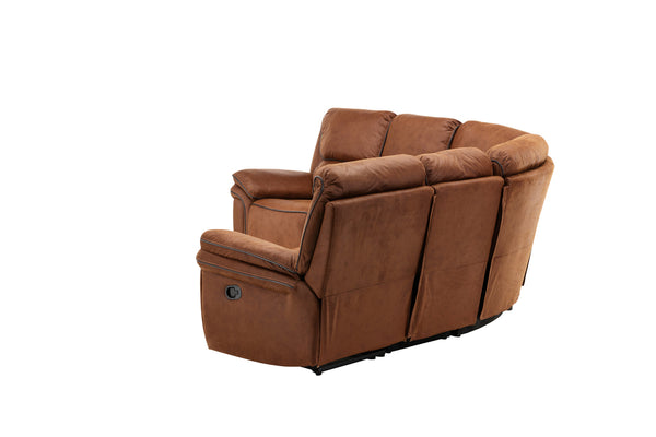 Reclinersoffor SARANDA 5-Sits Mikrofiber Brun