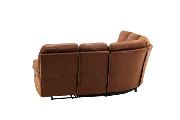 Reclinersoffor SARANDA 5-Sits Mikrofiber Brun