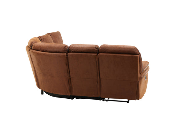 Reclinersoffor SARANDA 5-Sits Mikrofiber Brun