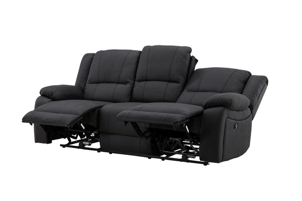 Reclinersoffa SINGAPORE Polyester Svart