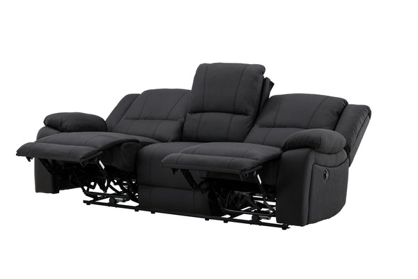 Reclinersoffa SINGAPORE Polyester Svart