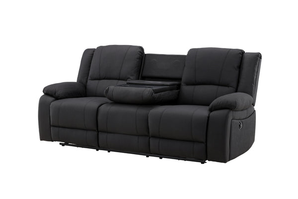 Reclinersoffa SINGAPORE Polyester Svart