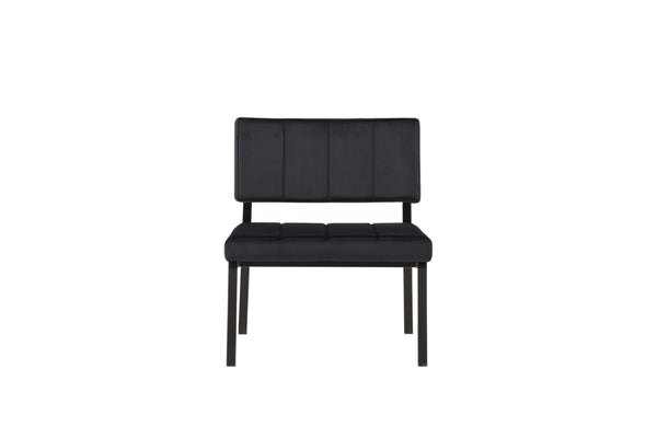 Lounge fåtölj MONETT Sammet 64x74x66cm-Svart