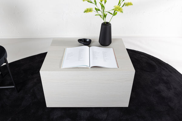 Coffee table YORK 40x80X60cm-MDF White plastered