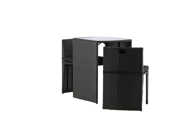 Café set SAVANNA Artificial straw Black