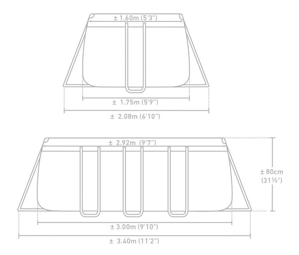 INTEX Prism Frame Simbassäng 300 x 175 x 80 cm