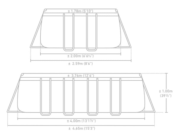 INTEX Prism Frame Simbassäng 400 x 200 x 100 cm