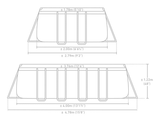 INTEX Prism Frame Swimming Pool 400 x 200 x 122 cm