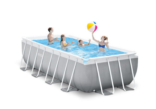 INTEX Prism Frame Pool 488 x 244 x 107 cm - Rektangulär Pool Ovan Jord