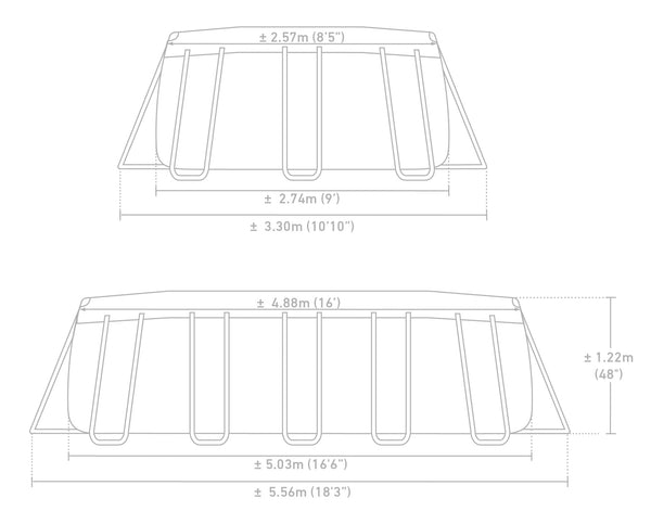 INTEX Prism Oval Frame Simbassäng 503 x 274 x 122 cm