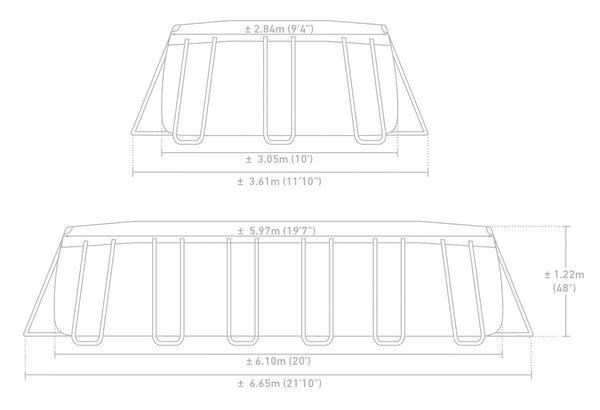 INTEX Prism Oval Frame Simbassäng 610 x 305 x 122 cm