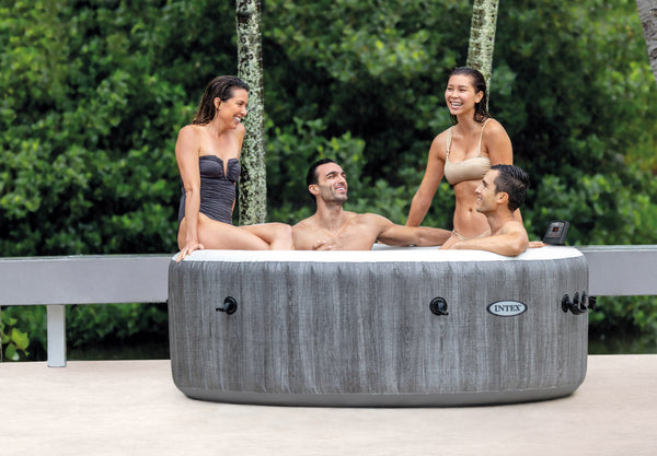 INTEX Uppblåsbar Jacuzzi Greywood Deluxe 4 Personer