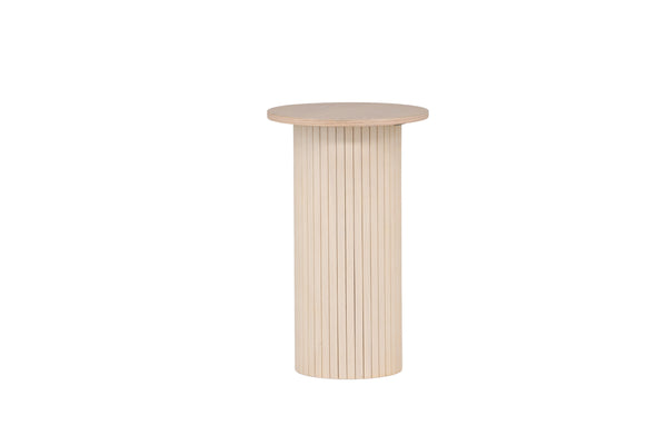 Side table BIANCA MDF ⌀40 cm-White plastered