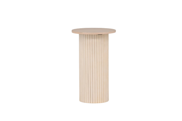 Side table BIANCA MDF ⌀40 cm-White plastered