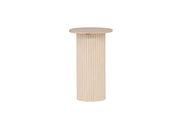 Side table BIANCA MDF ⌀40 cm-White plastered