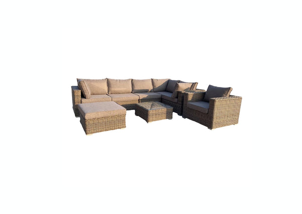 Lounge Set CALVI PE Rattan Natur