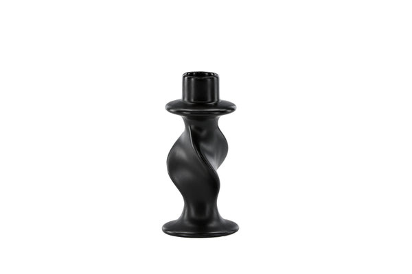 Candlesticks GLORY Stoneware Black - ⌀6*H12cm