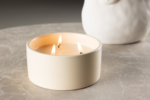 Scented candle DOUGLAS Ceramic Beige - D13*H6cm