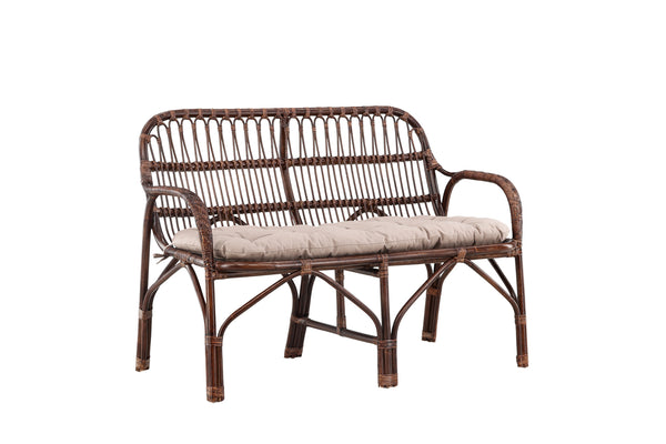 Sofa NELLA 2-Seater Rattan Brown