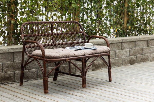 Sofa NELLA 2-Seater Rattan Brown