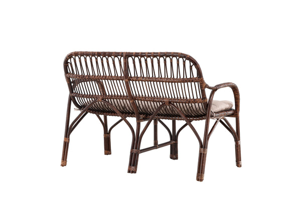 Sofa NELLA 2-Seater Rattan Brown