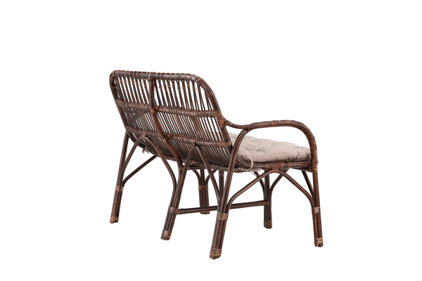 Sofa NELLA 2-Seater Rattan Brown