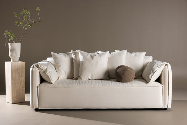 3-Seater Sofa TOREKOV Polyester White