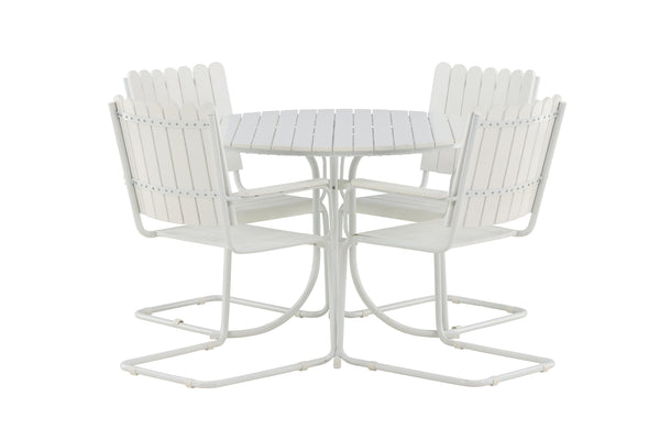 Dining groups HOLMSUND Aintwood 2in1 (Dining table &amp; Dining chairs) White