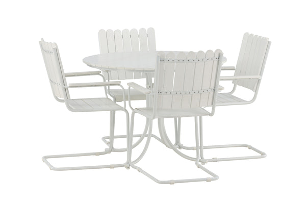 Dining groups HOLMSUND Aintwood 2in1 (Dining table &amp; Dining chairs) White